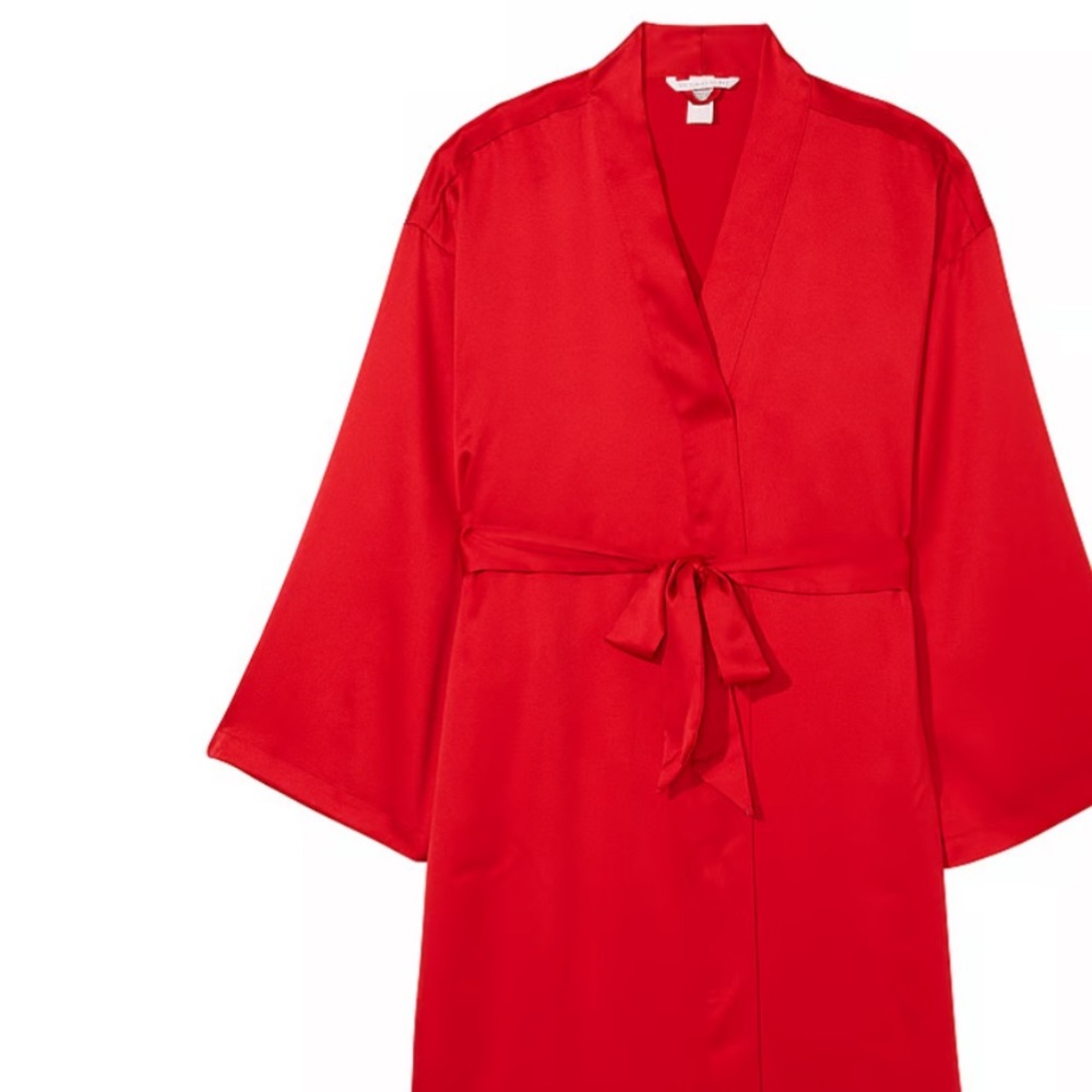 Victorias Secret Satin Robe Red - Picture 5 of 6